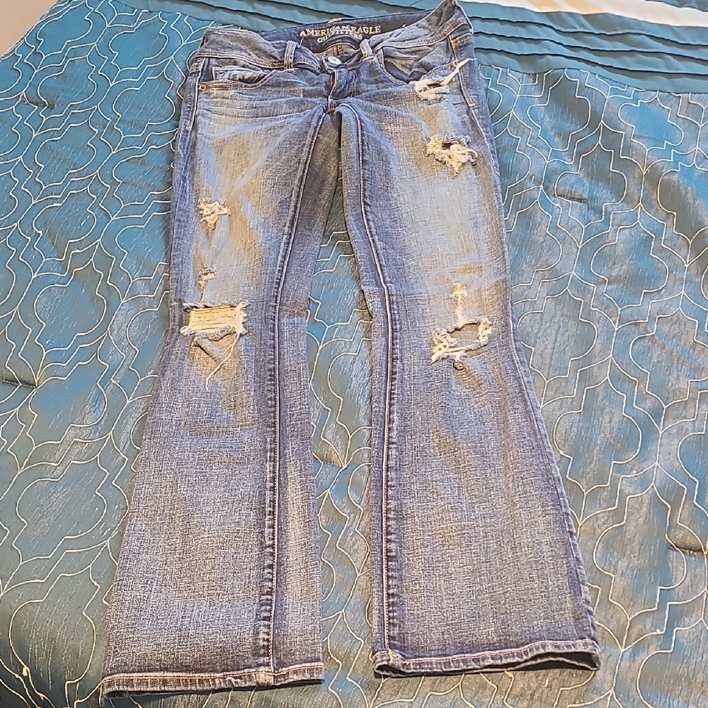 American Eagle Outfitters Women's Light Blue Flare Jeans